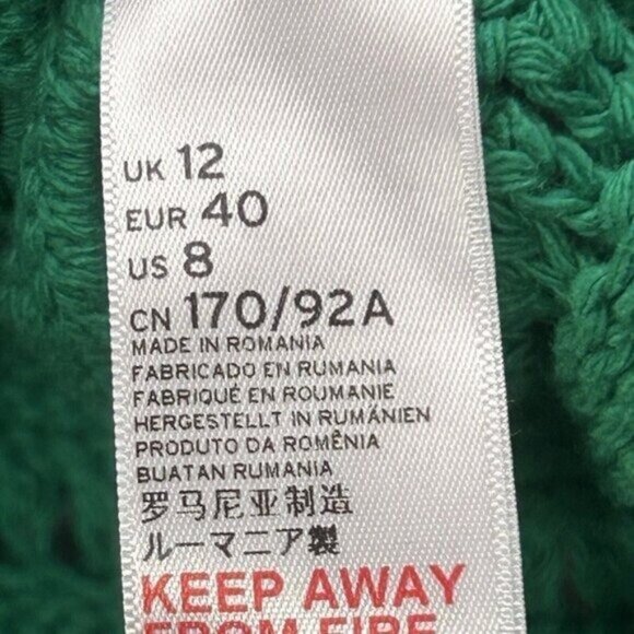 Women 8 Crochet Knit Sweater Green Holiday Cottagecore Fairy Preppy Whimsigoth - Picture 15 of 16